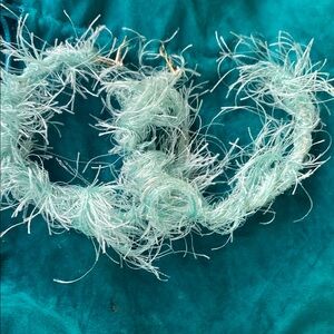 Teal Fuzzy Hoop Earrings